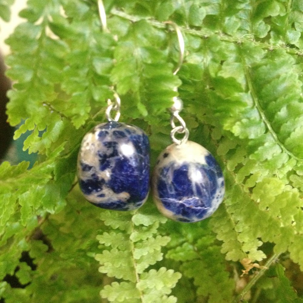 Blue Sodalite Gemstone Earrings